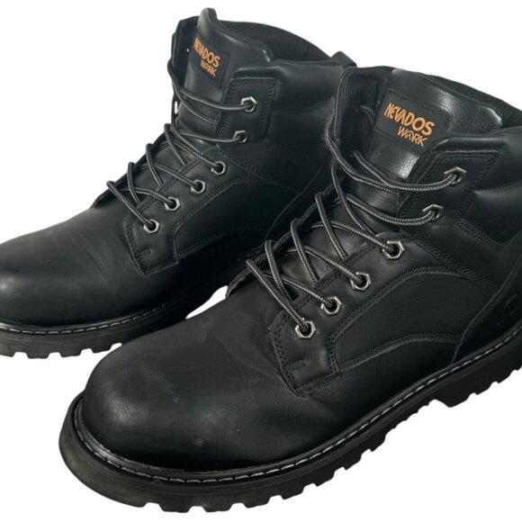 Men’s Size 13M Steel Toe Work Boots Crossbrace ST High Traction Lug Soles  Black - Picture 2 of 10